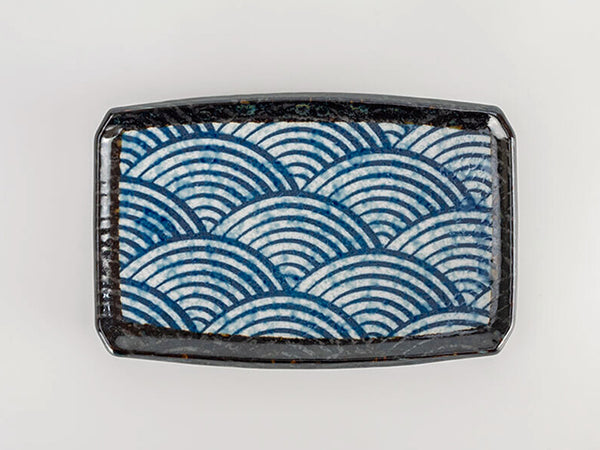 Assiettes rectangulaires Nami ×4 Assiettes ASSIETTES ASSIETTES À POISSON ASSIETTES À SUSHI ASSIETTES À YAKITORI CÉRAMIQUE DE MINO