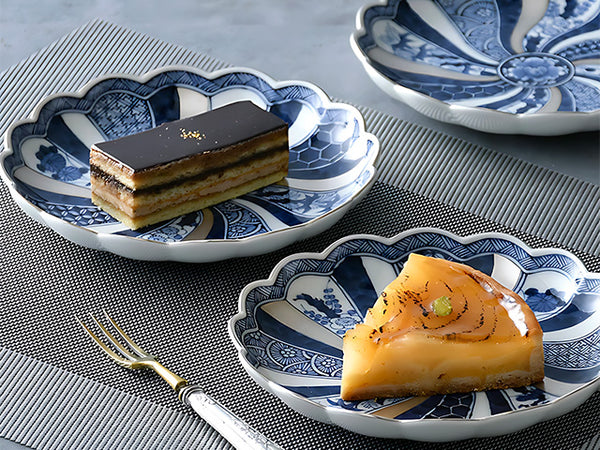 Assiettes à dessert Kisho ×3 Assiettes ASSIETTES COFFRETS CADEAU PETITES ASSIETTES PORCELAINE DE ARITA
