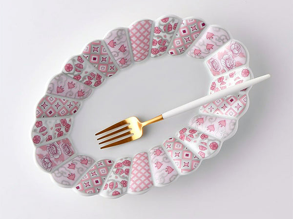 Assiette ovale japonaise Hana Rikyu Assiettes ASSIETTES COFFRETS CADEAU HANA RIKYU PORCELAINE DE HASAMI