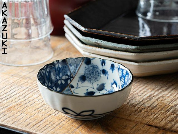 Bols Yuzen ×4 Bols BOLS BOLS À RIZ BOLS À SOUPE CÉRAMIQUE DE MINO YUZEN