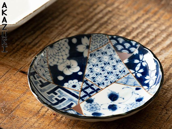 Petites assiettes Yuzen ×4 Assiettes ASSIETTES CÉRAMIQUE DE MINO PETITES ASSIETTES YUZEN