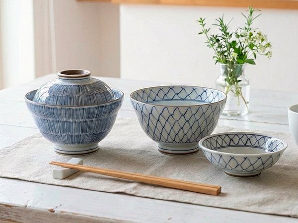 Bols Shima donburi avec couvercles ×2 Bols BOLS BOLS AVEC COUVERCLES BOLS À DONBURI BOLS À RAMEN PORCELAINE DE HASAMI
