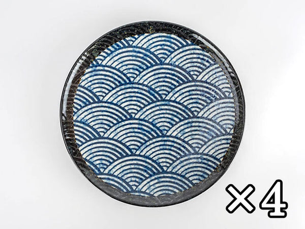 Assiettes japonaises Nami ×4 Assiettes ASSIETTES ASSIETTES À CURRY CURRY CÉRAMIQUE DE MINO