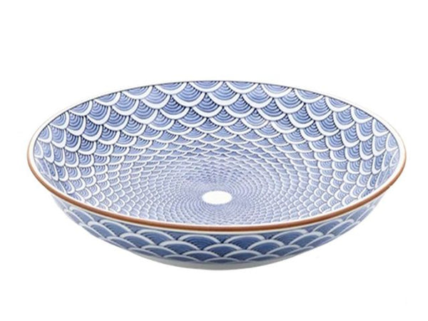 Assiettes japonaises Seigaiha ×4 Assiettes ASSIETTES PORCELAINE DE HASAMI SEIGAIHA