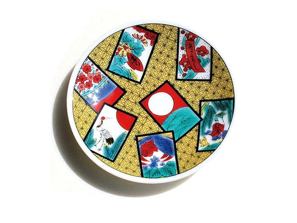 Assiette japonaise Hanafuda Assiettes ASSIETTES CÉRAMIQUE DE KUTANI PETITES ASSIETTES
