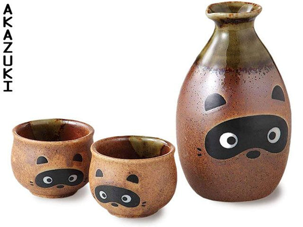 Service à saké Tanuki Services à thé CÉRAMIQUE DE MINO SERVICES À SAKÉ